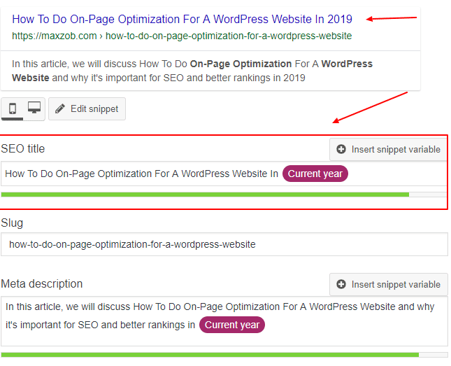 How To Do On-Page Optimization For A WordPress Website- Title