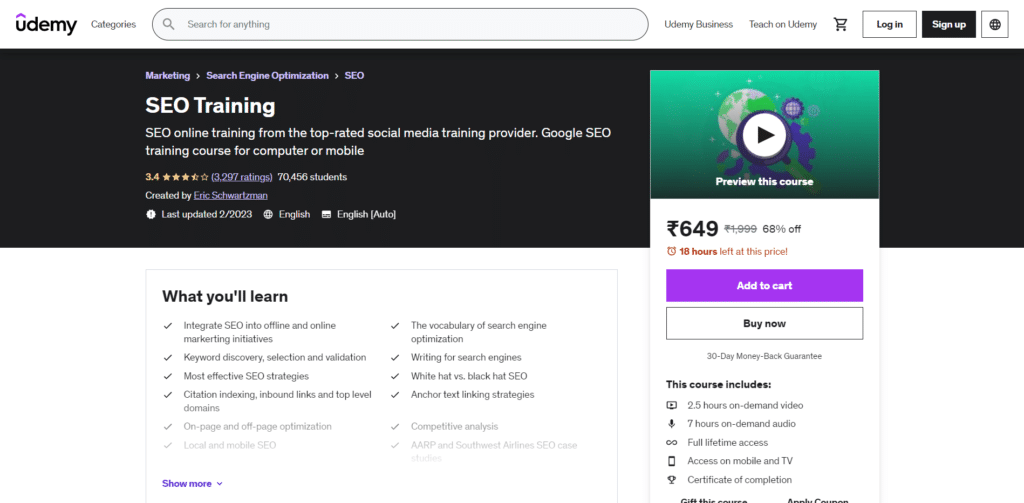 SEO Training by Udemy