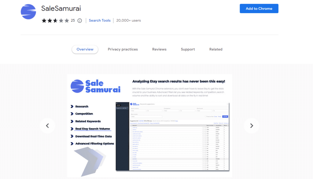 SaleSamurai Chrome extension