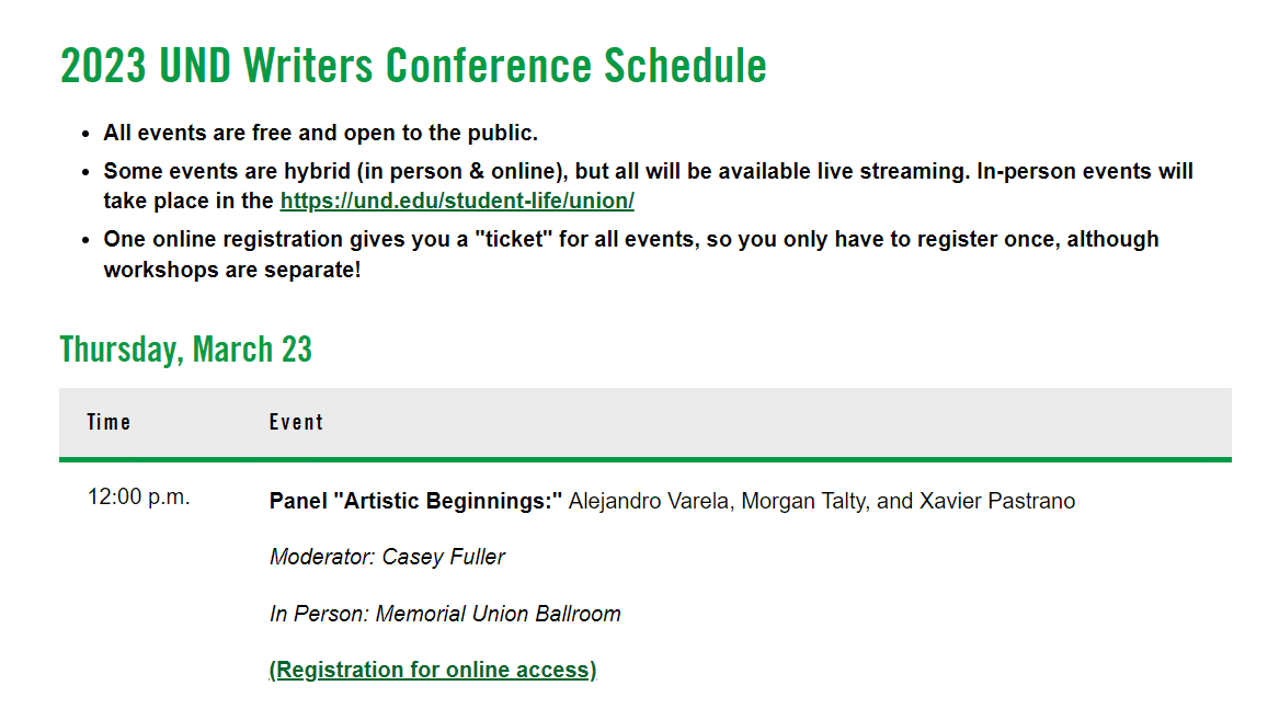 attend writers conference