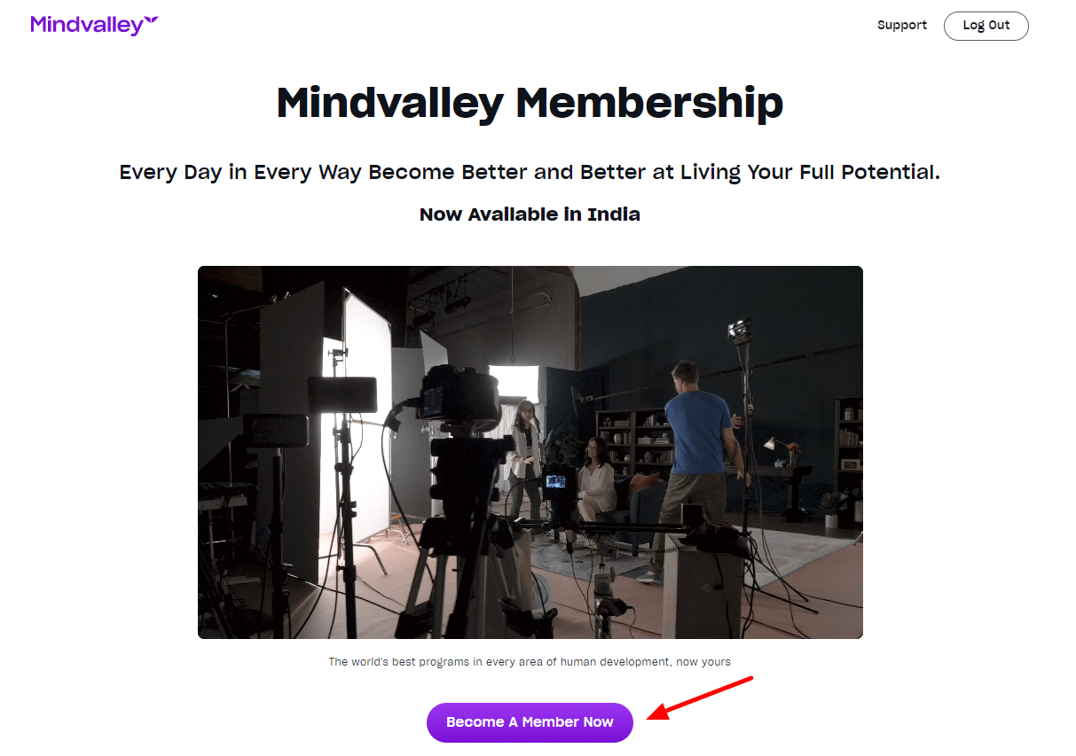 Mindvalley Membership discount page