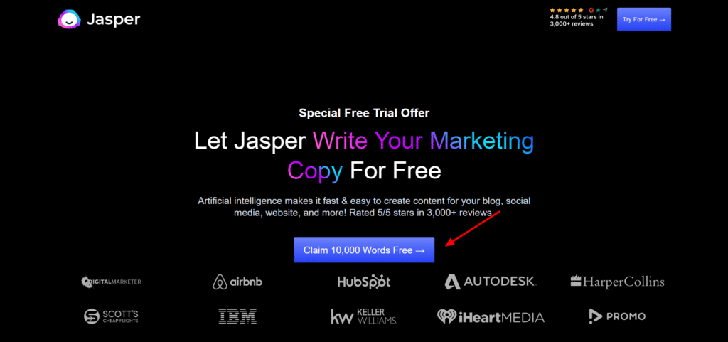 claim 10000 words in jasper free trial