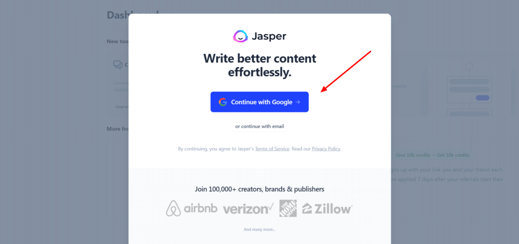 sign up for jasper ai free trial