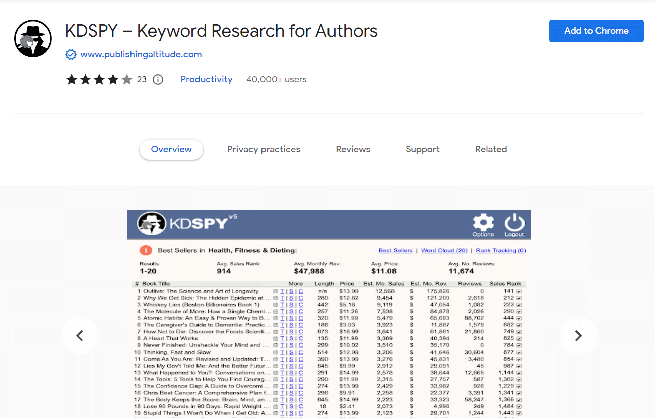 kdspy chrome extension