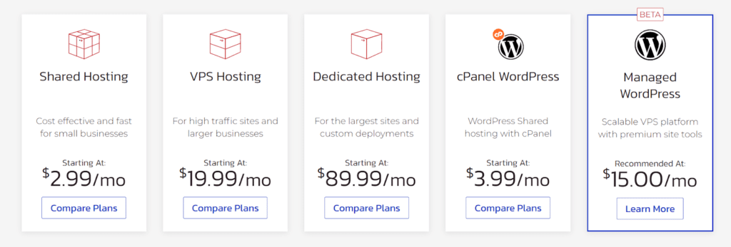 Inmotion Business Hosting pricing plans