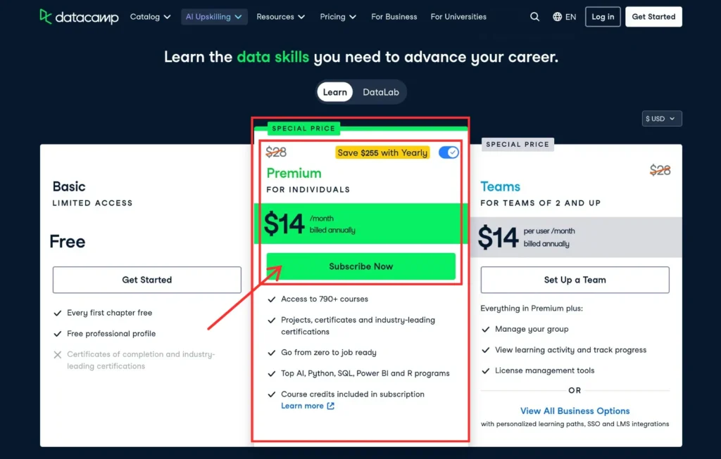 DataCamp Premium Plan