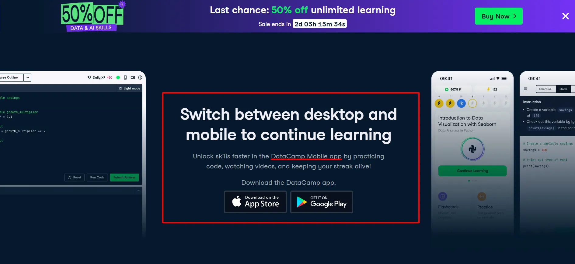 Datacamp Mobile learning
