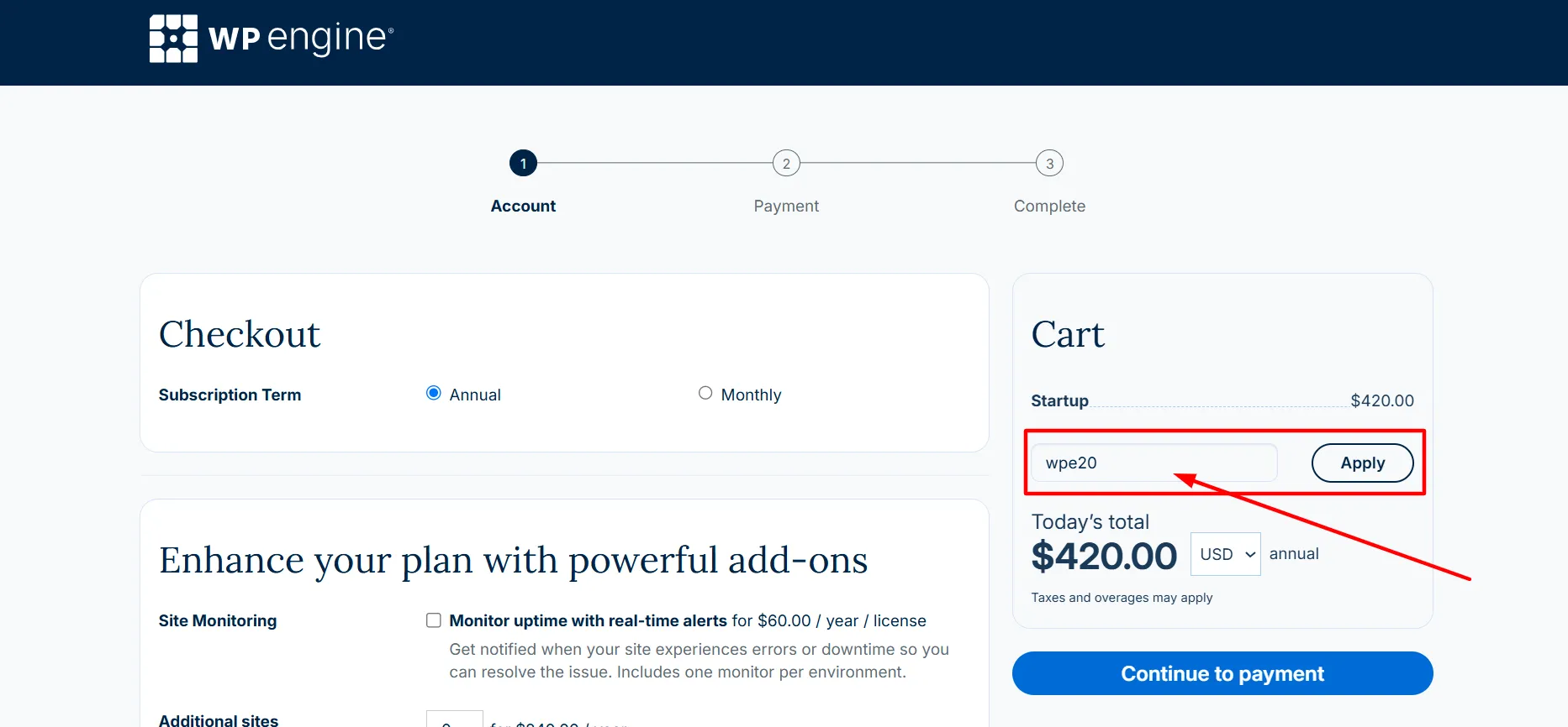 WP Engine login step 4