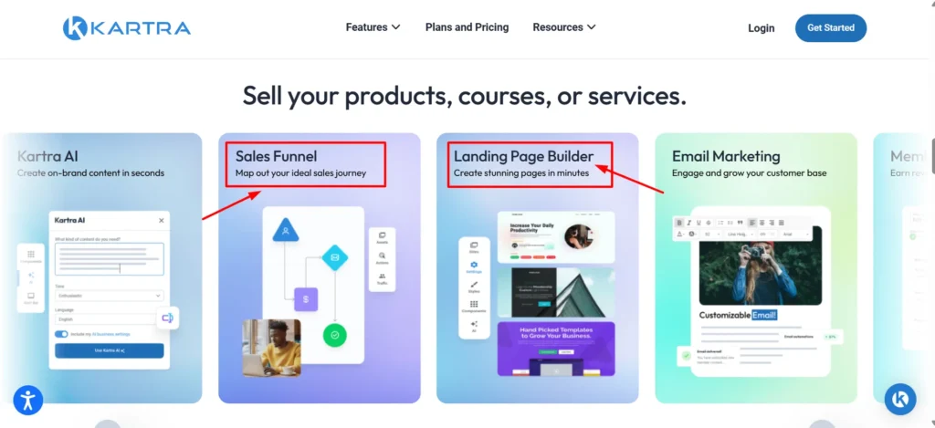Kartra funnel and page builder