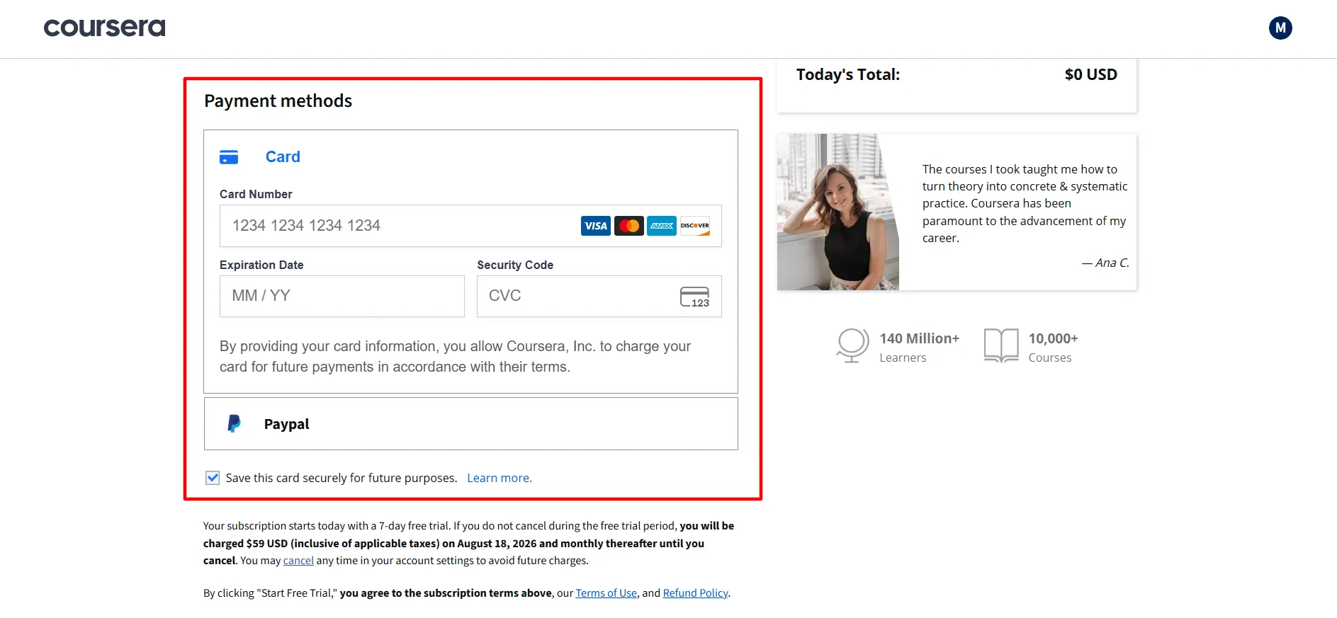 Coursera login step 5