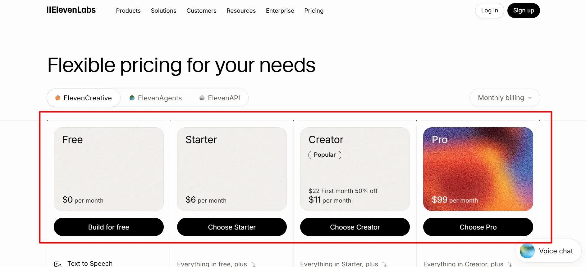 Elevenlabs login step 2