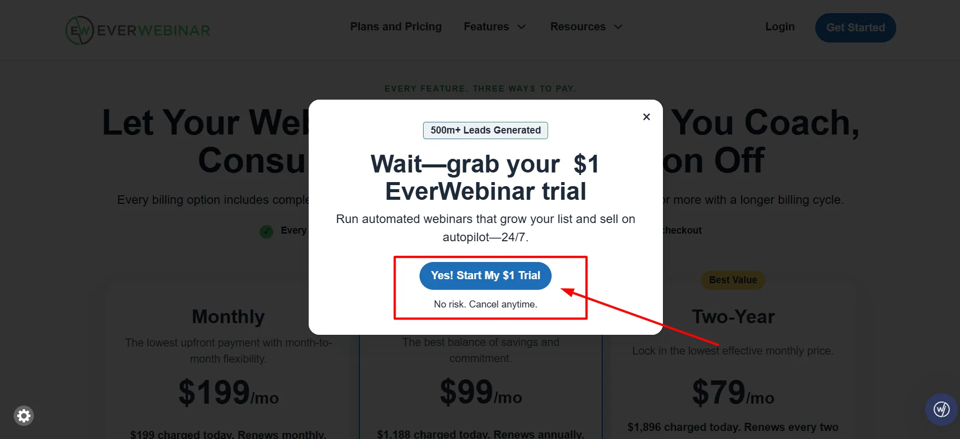 Everwebinar login step 2