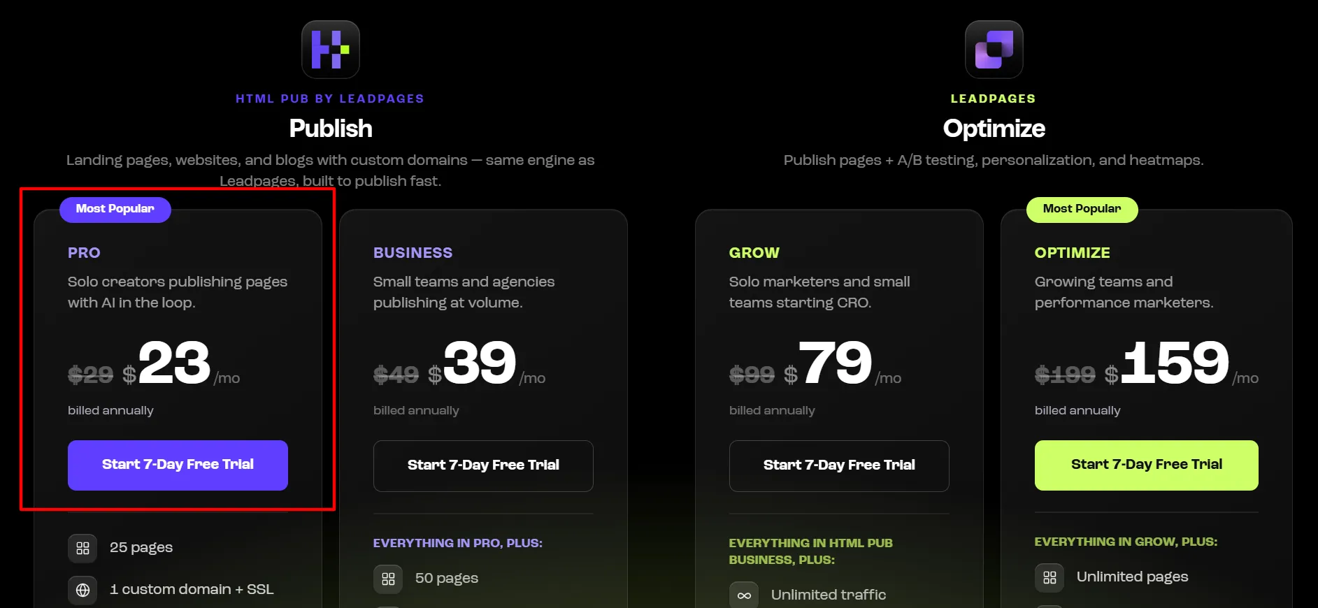 Leadpages HTML PUB Pro