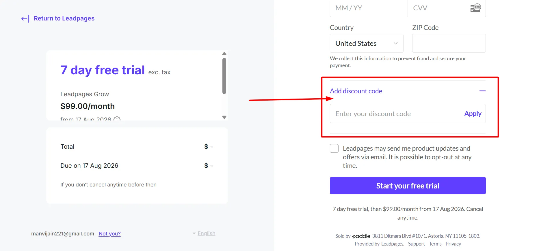 Leadpages login step 3