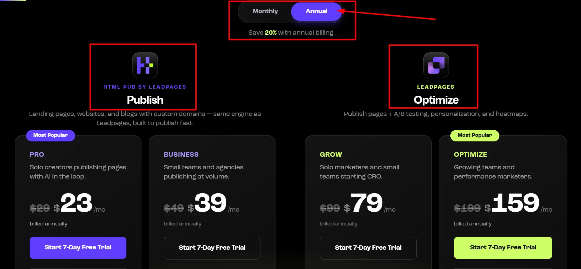 Leadpages Pricing