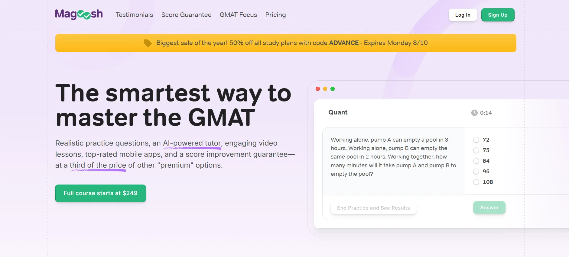 Magoosh GMAT plan