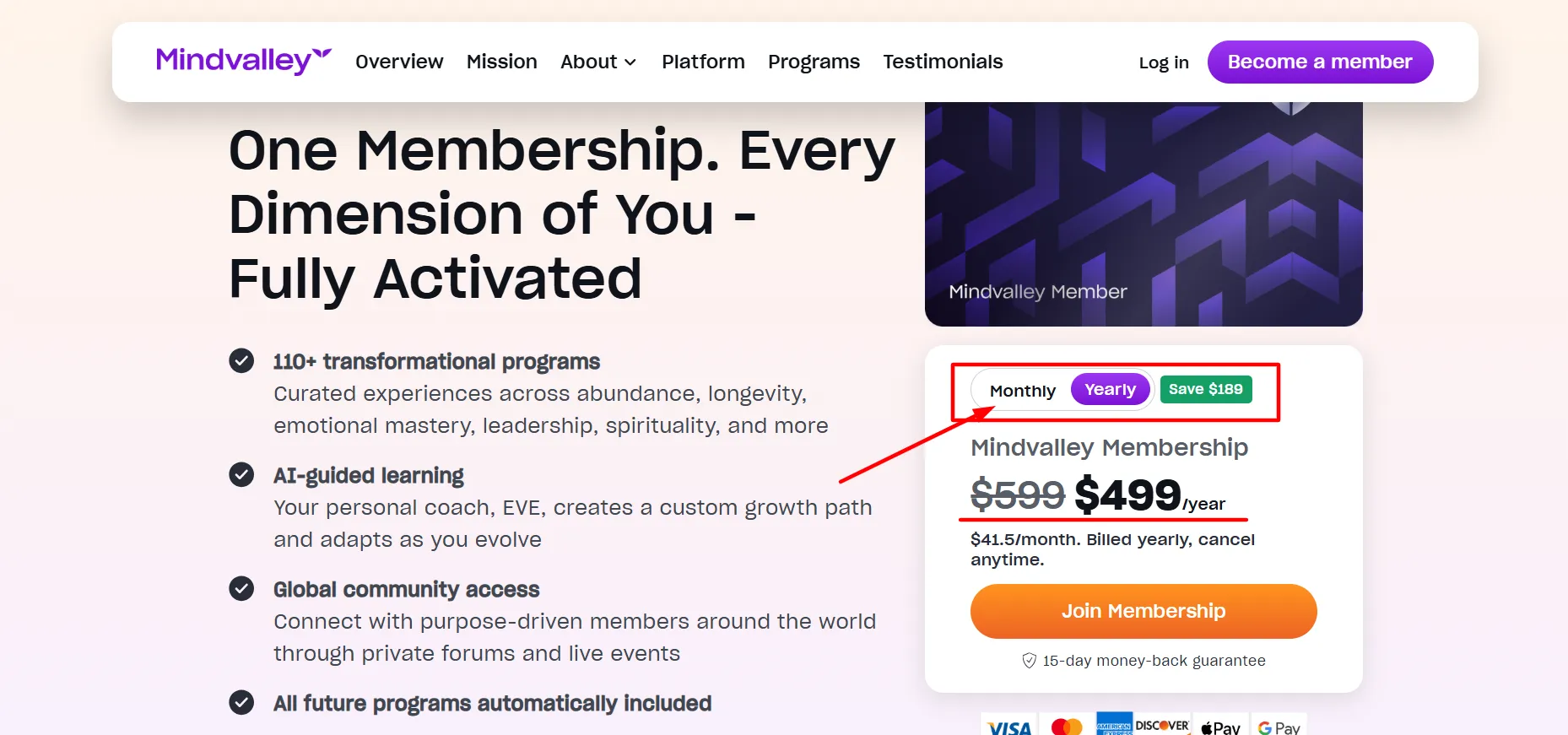 Etapa 3 para fazer login na avaliação gratuita do MindValley