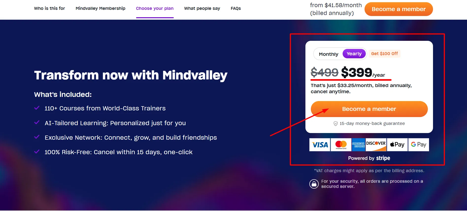 Mindvalley login step 3