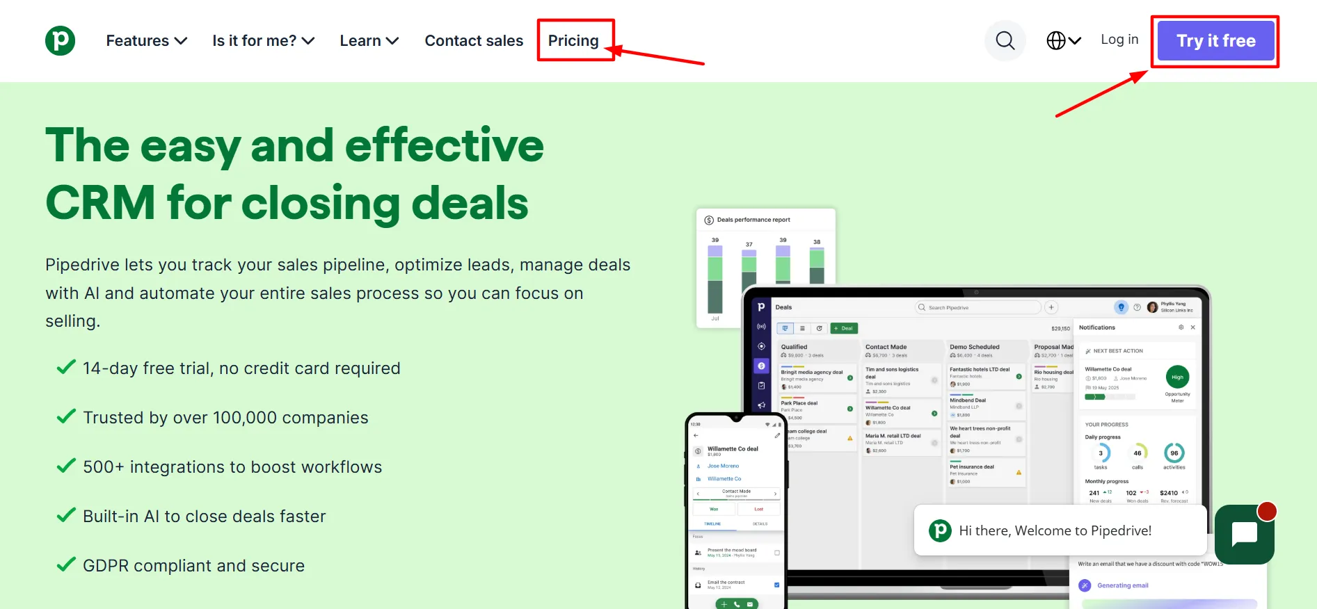 Pipedrive login step 2