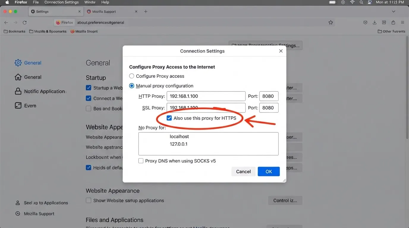Set Up a Proxy in Firefox Step 7