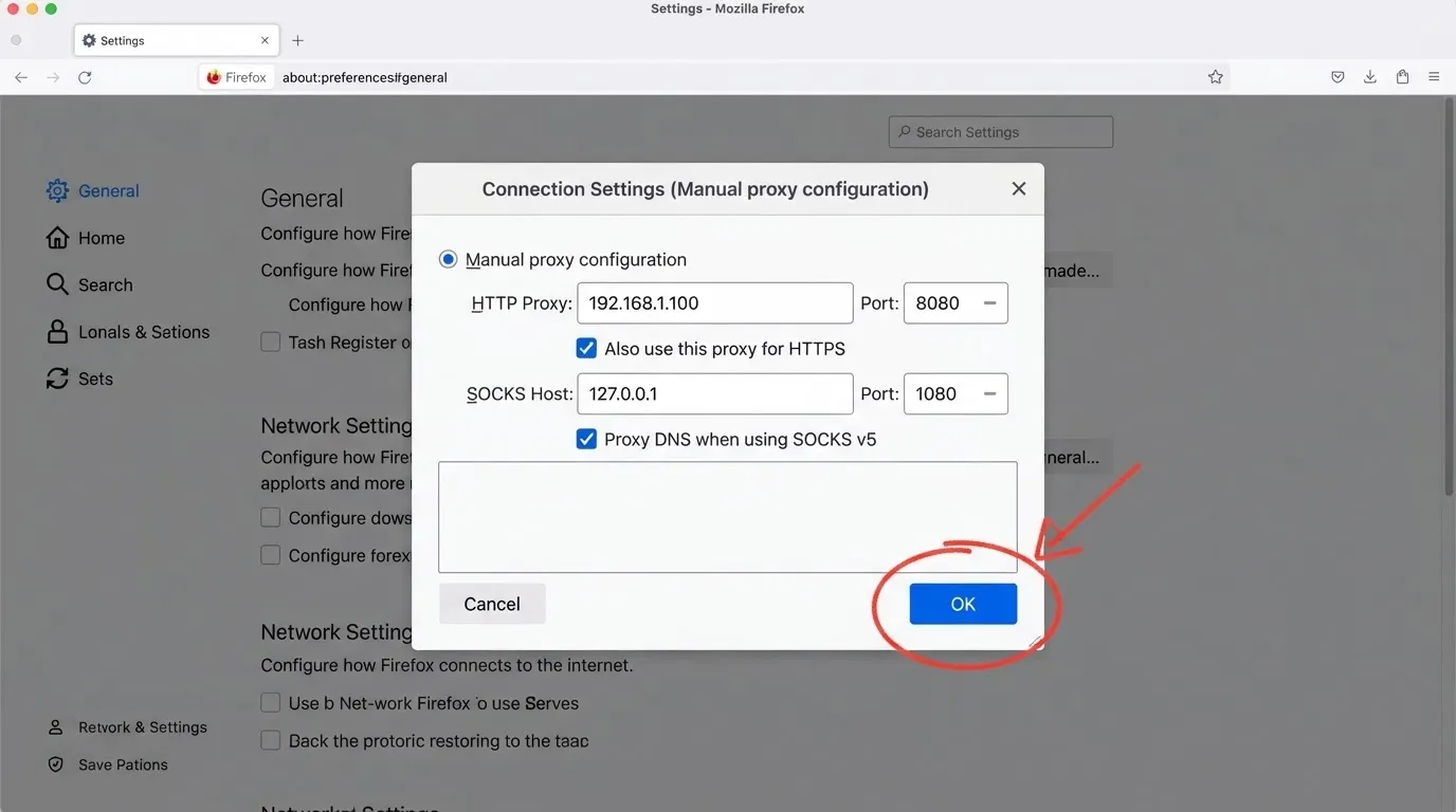 Set Up a Proxy in Firefox Step 8