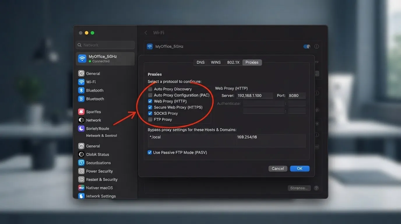 Set up a proxy on macOS step 4