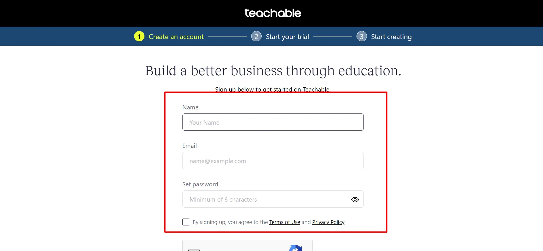 Langkah 4 login Teachable