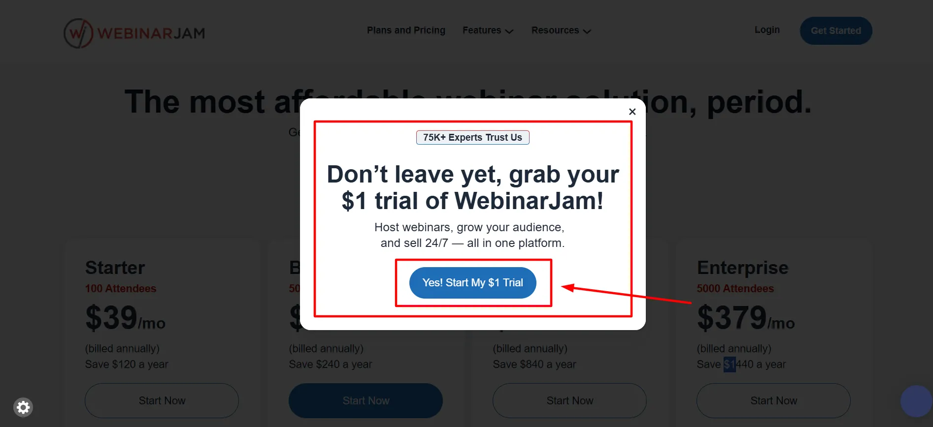 WebinarJam login step 2