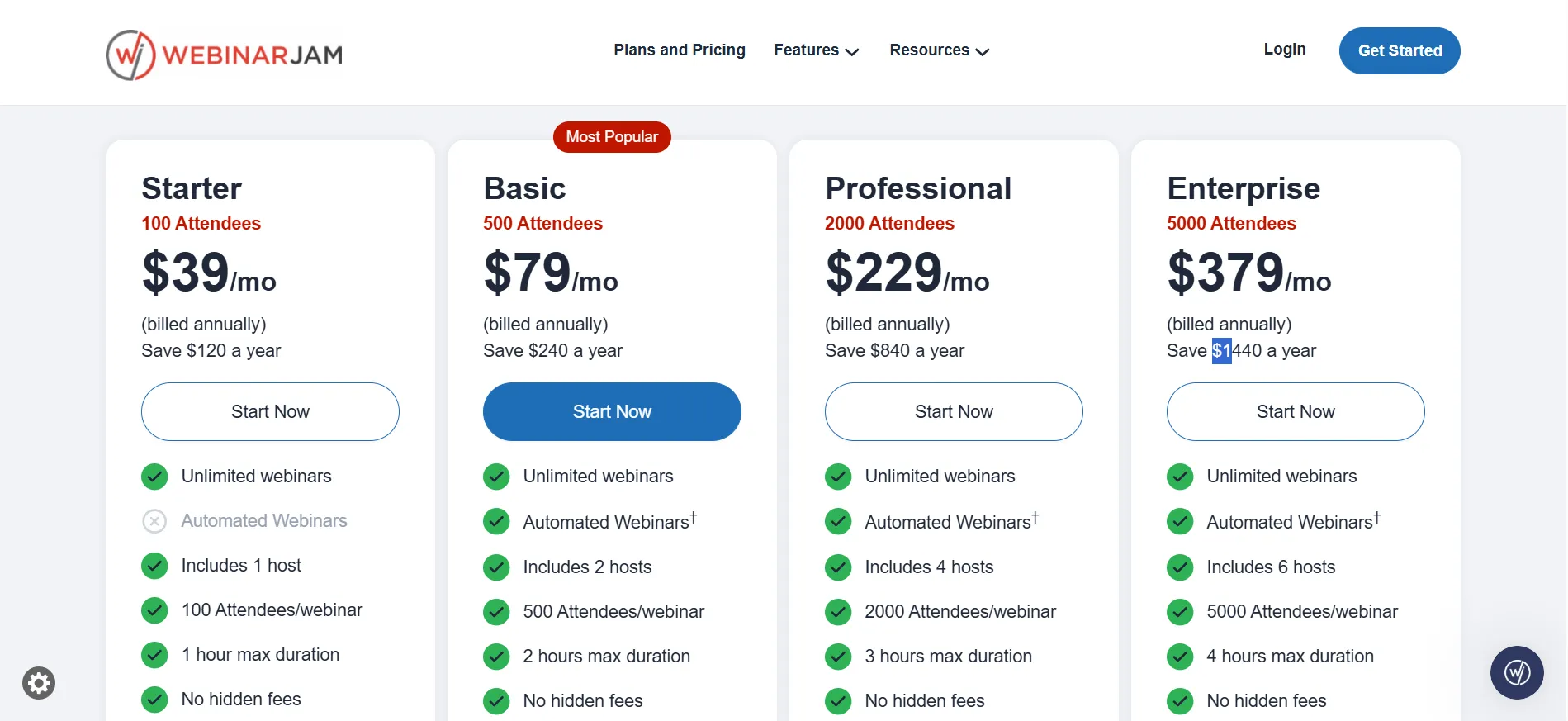 WebinarJam Pricing
