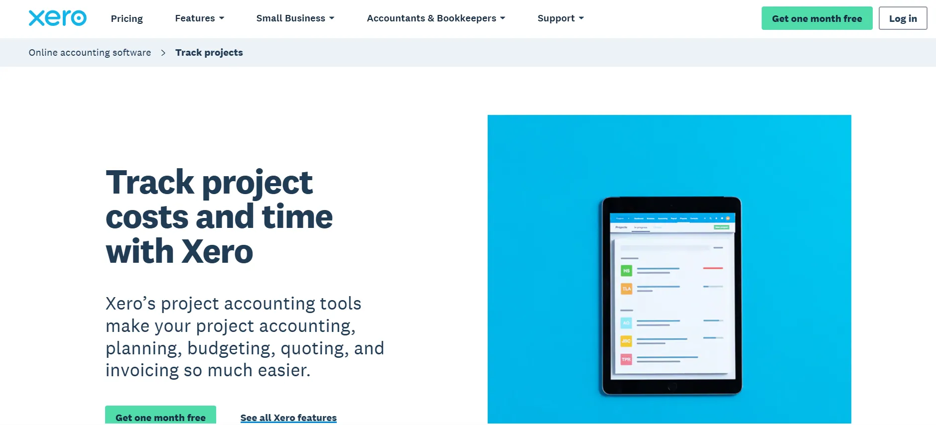 Xero track Projects