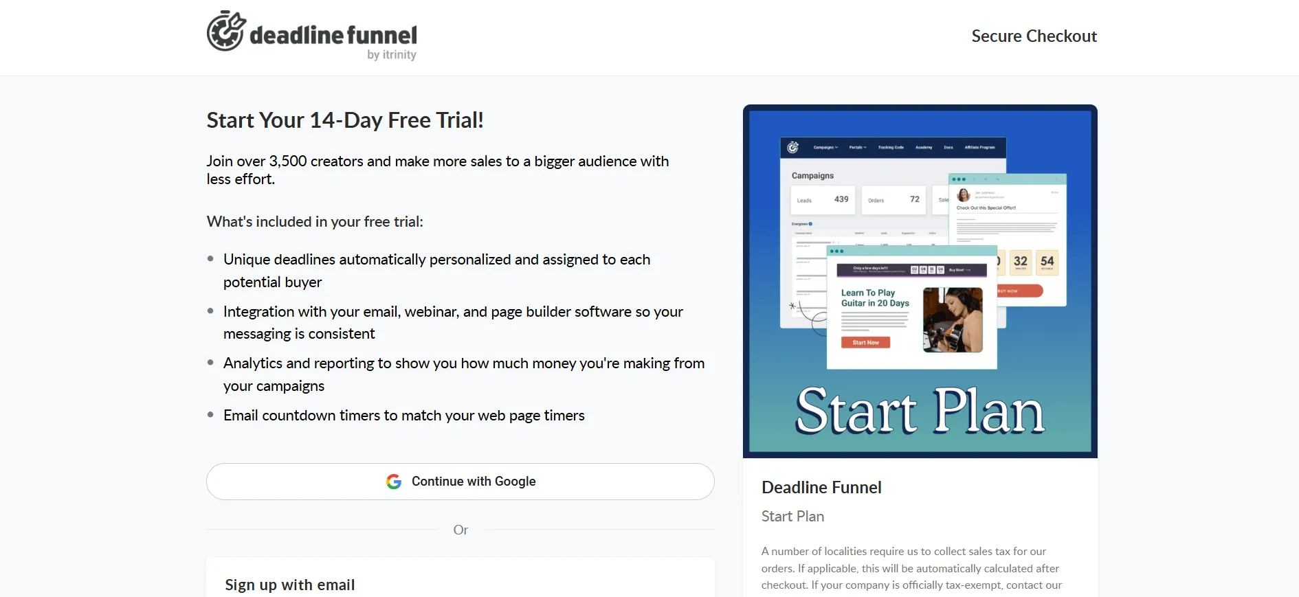 Deadline funnel login step 2