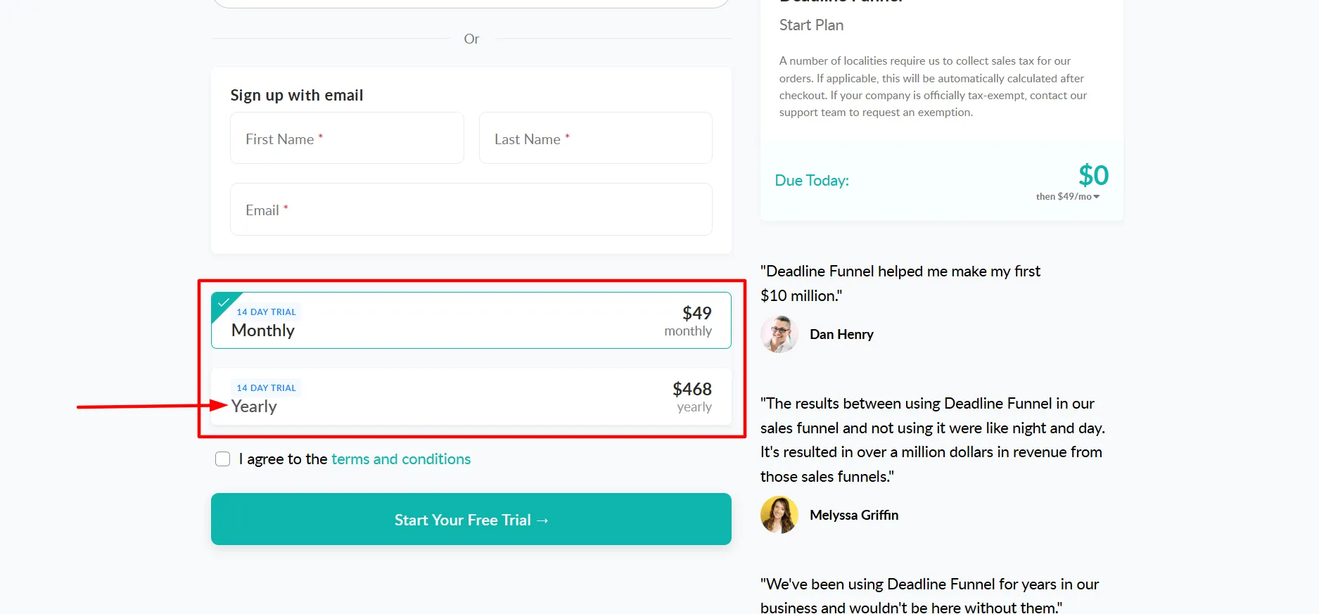 Deadline funnel login step 4
