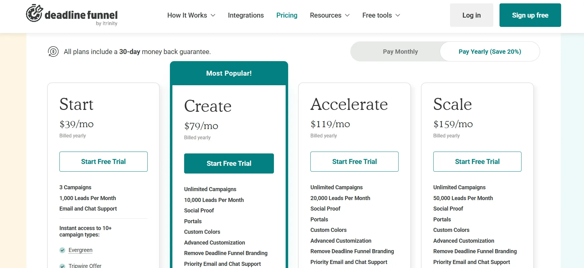 Deadline funnel pricing plan