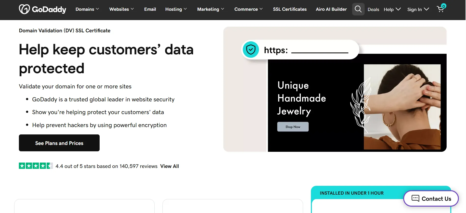 GoDaddy SSL login step 2