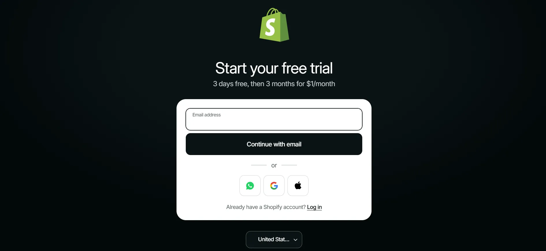 Shopify login step 2