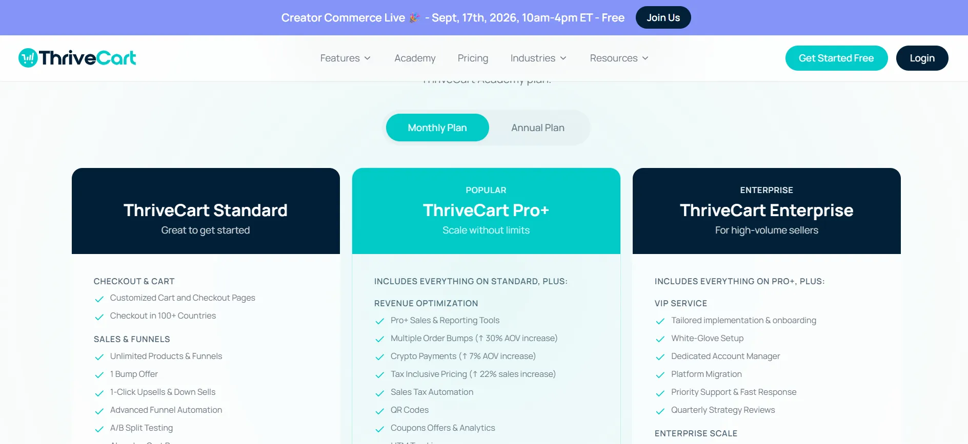 ThriveCart login step 1