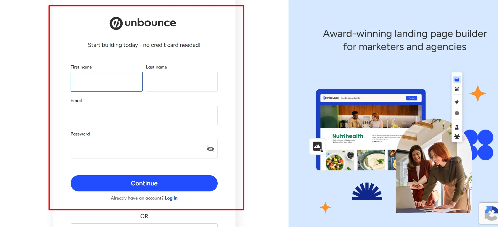 Unbounce Login step 7