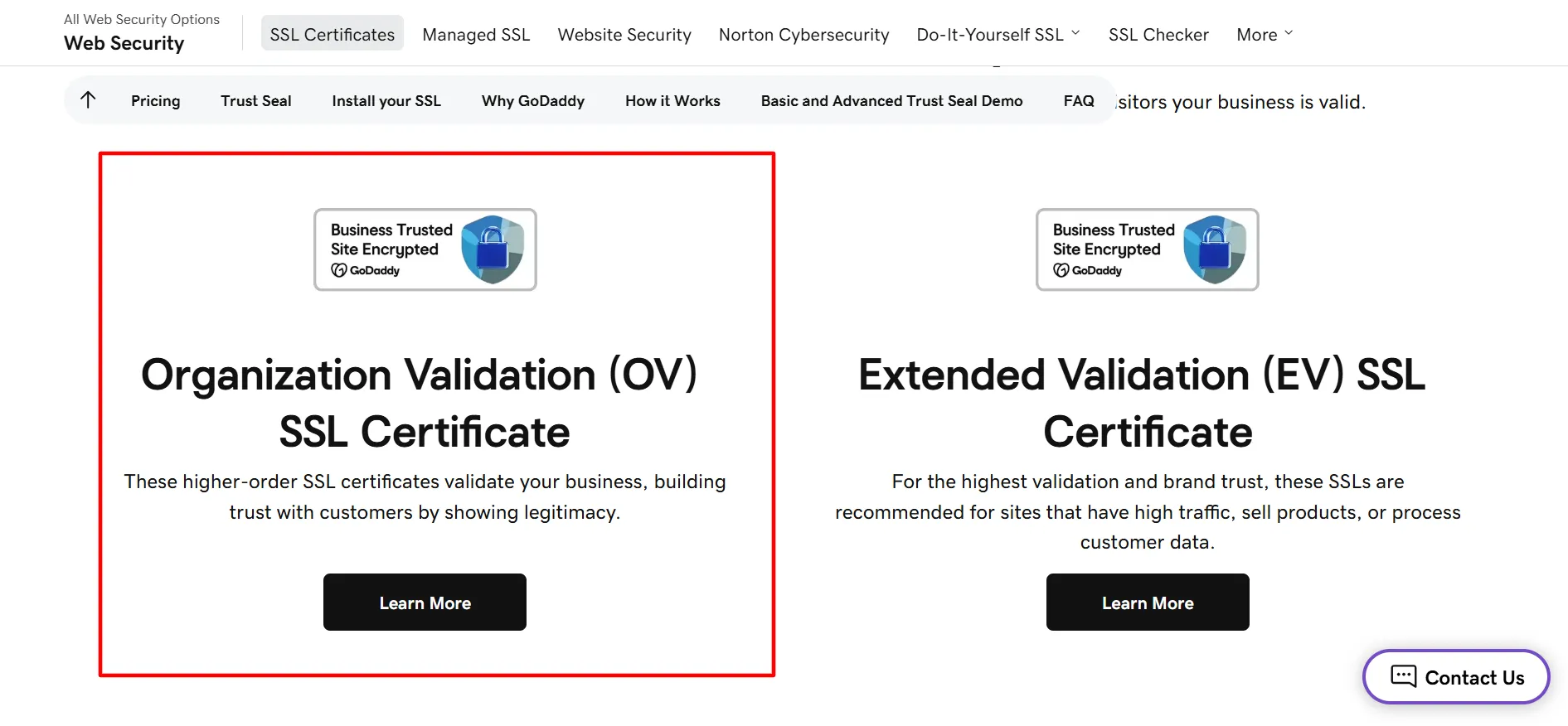 GoDaddy SSL OV SSL