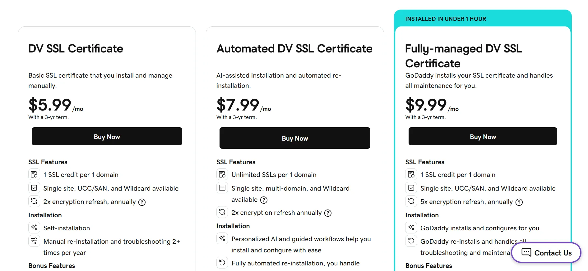 Godaddy SSL Standard Domain Validation