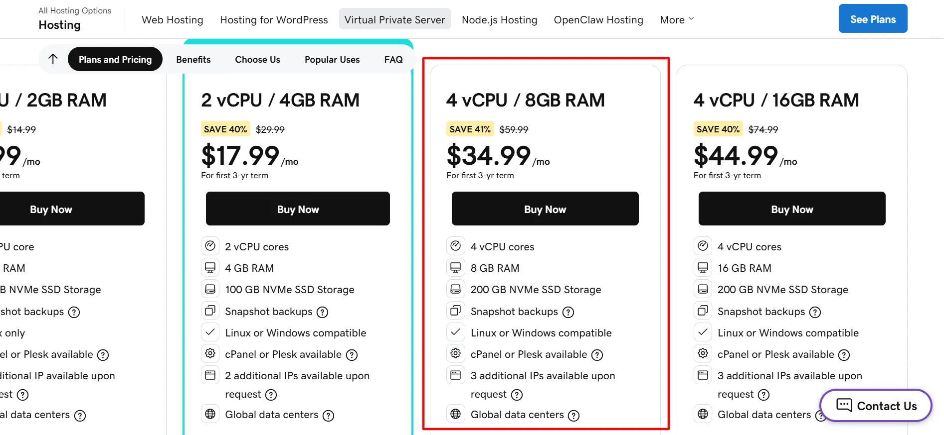 Godaddy VPS 4 vCPU