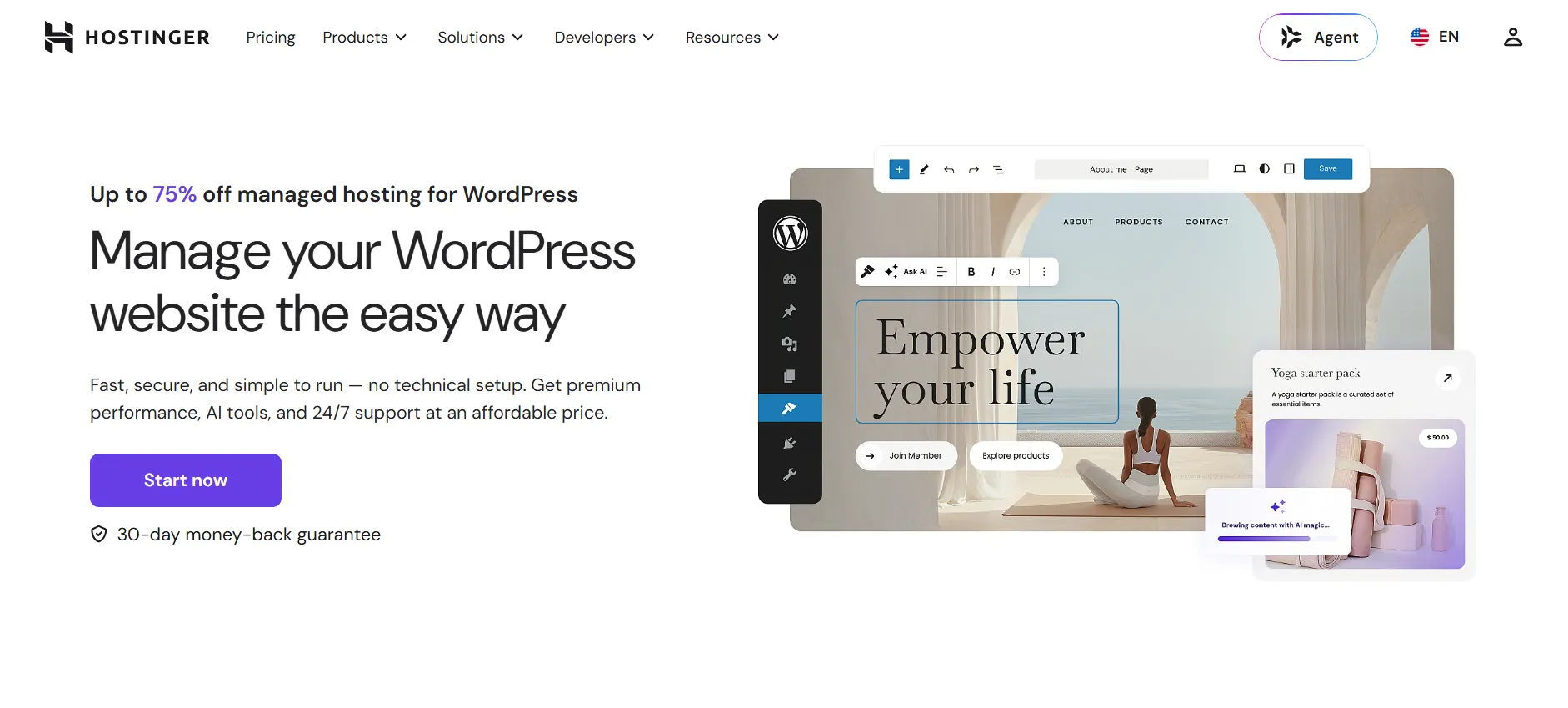Hostinger for wordpress