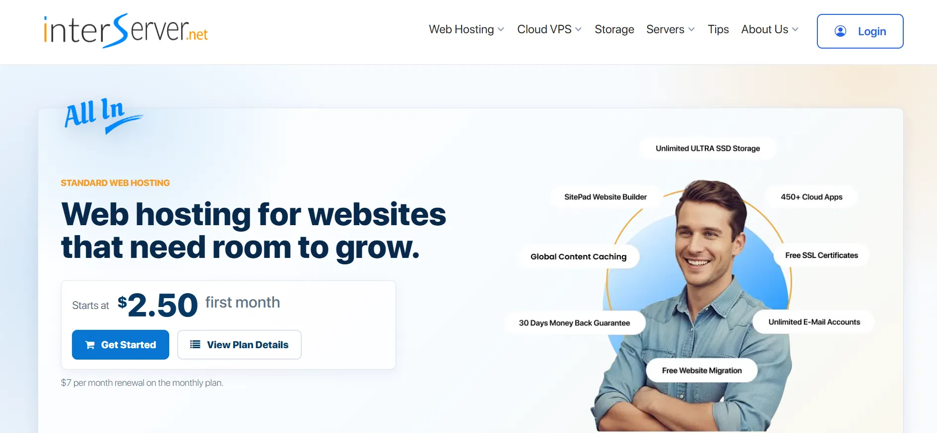 InterServer Standard web hosting