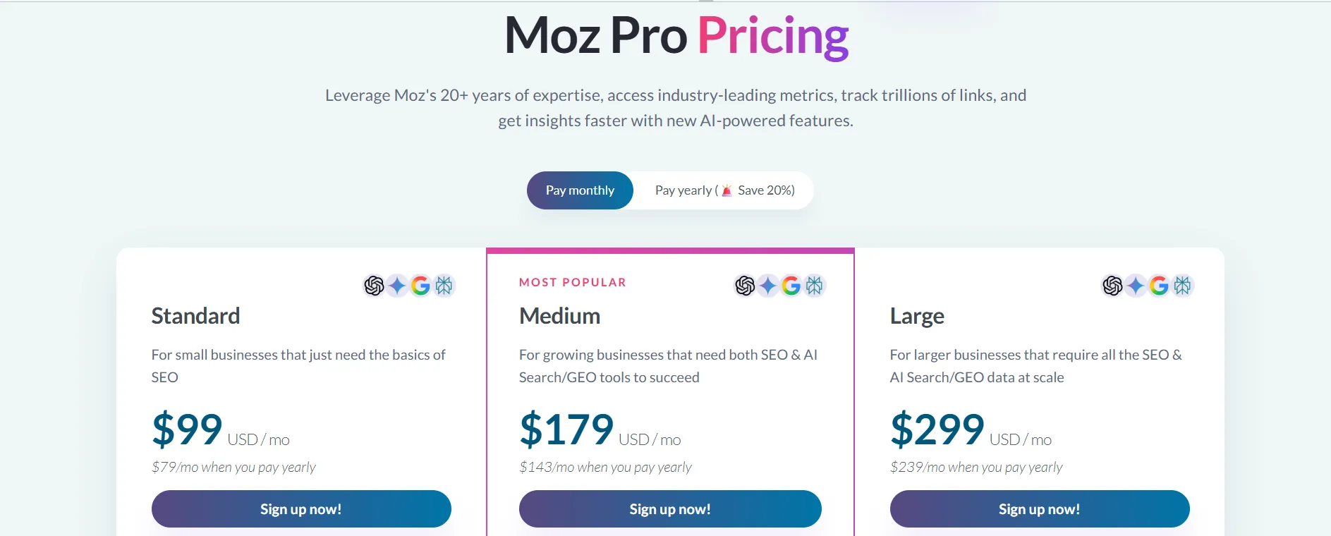 moz pro pricing plan