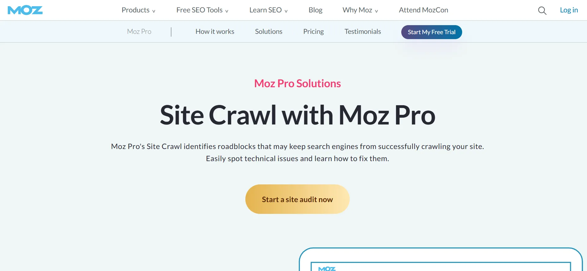Moz site crawl