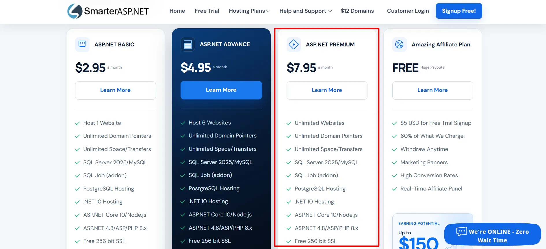 SmarterASP Premium Plan