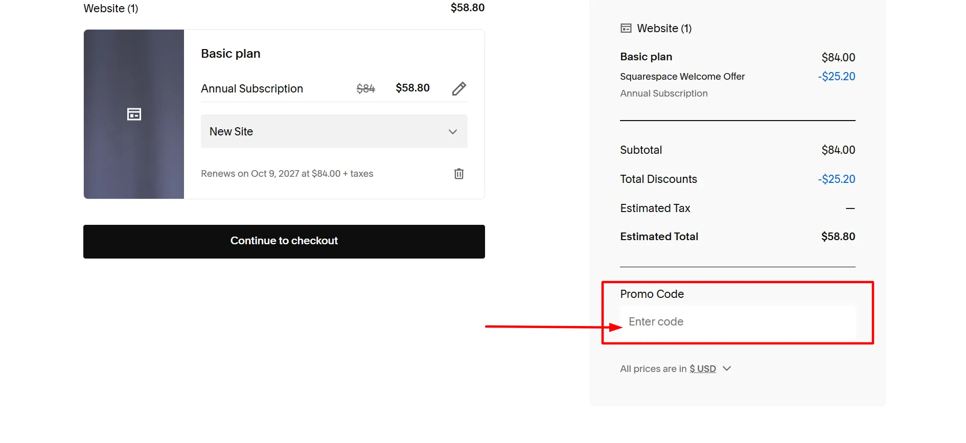 Squarespace login step 4
