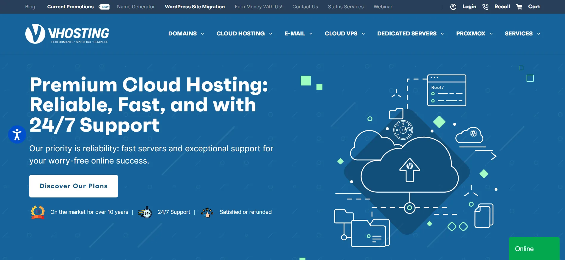 Vhosting login step 1